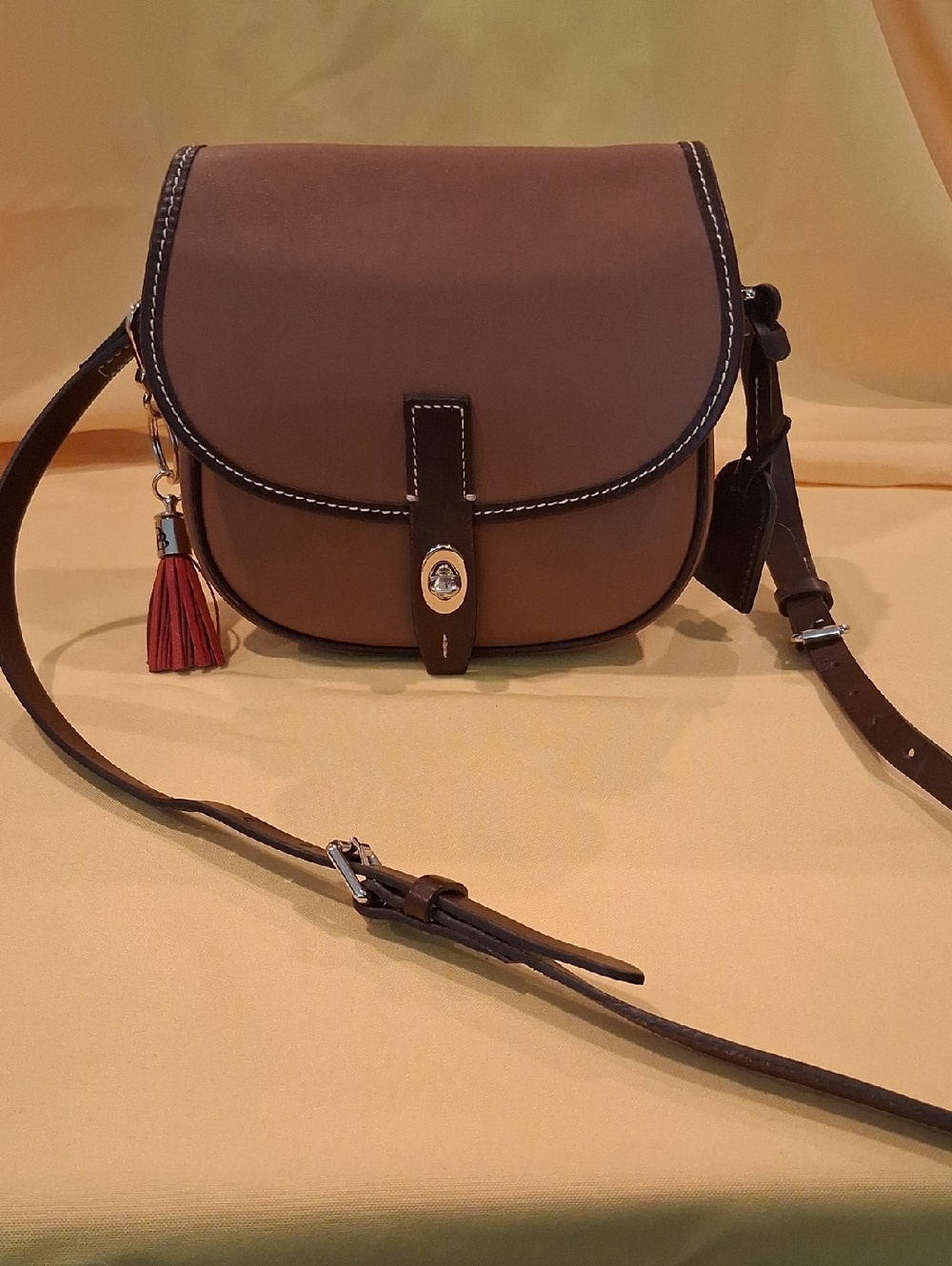 EUC Dooney & Bourke Crossbody Saddle Bag with Tassel